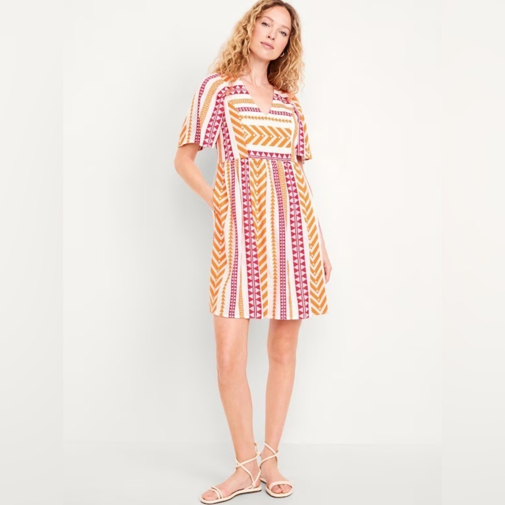 Old Navy Boho Geometric Pattern Knee Length Dress Size XL NEW